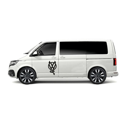 VW Devil Logo Sticker ideal for any VW vehicle (4 size options available singles or pairs)