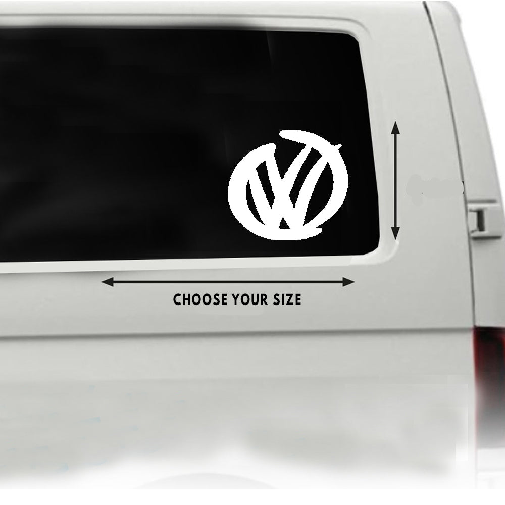 VW Swirl Logo Sticker ideal for any VW vehicle (4 size options available singles or pairs)