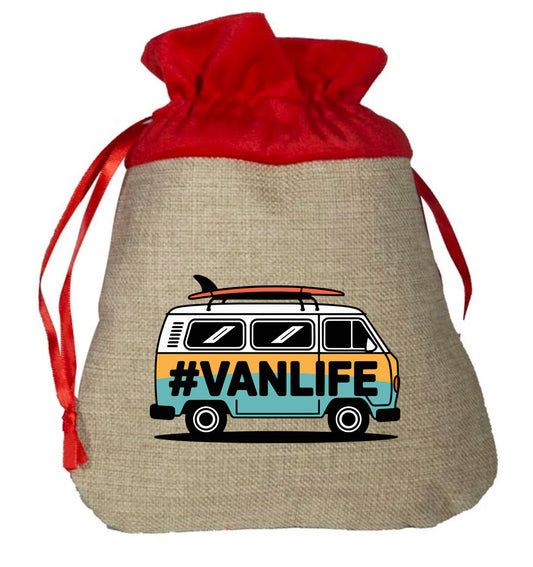 #Van life Van - Small Faux Burlap Gift Bag (not Contents)