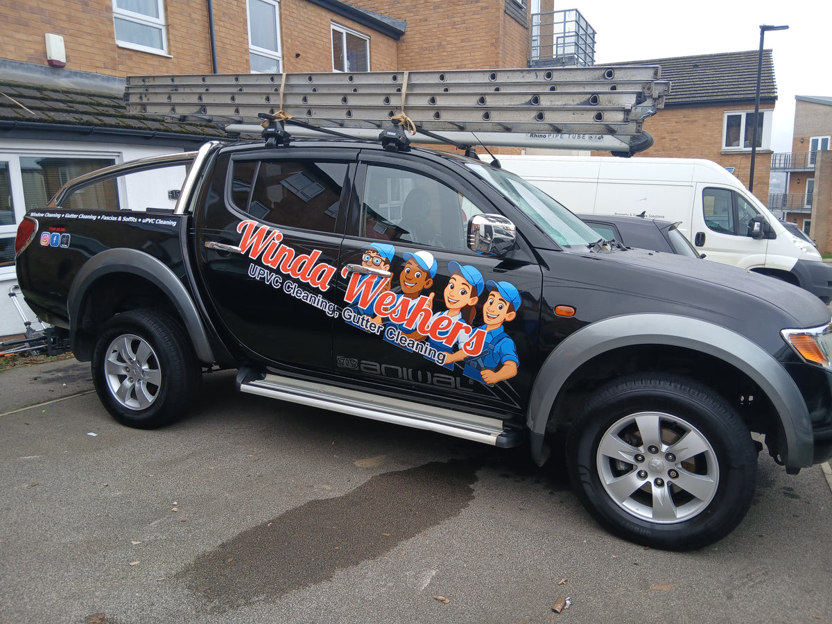 Winda Weshers van vinyl Sign Written and full colour graphics by trailblazersbrandingco