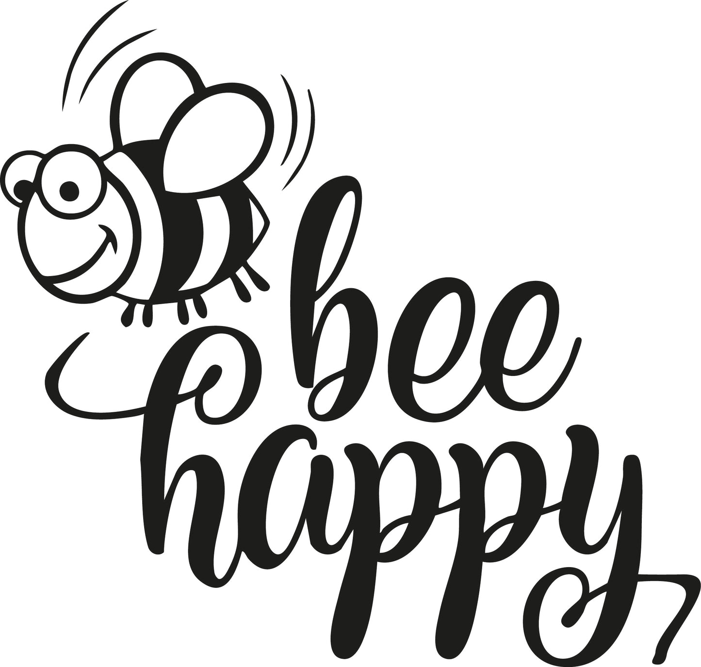 Bee Happy Vehicle Sticker x1 (2 size options available)