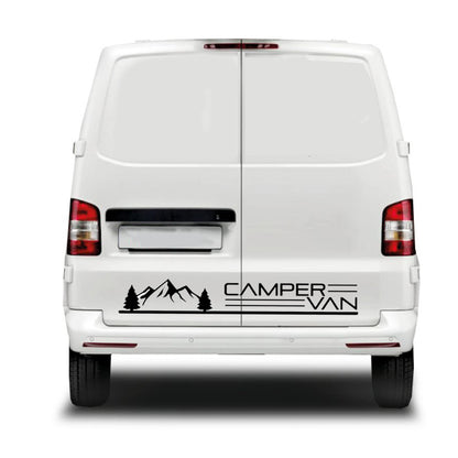 Pair Camper Van & Mountain Stickers ideal for any vehicle (3 size options available)