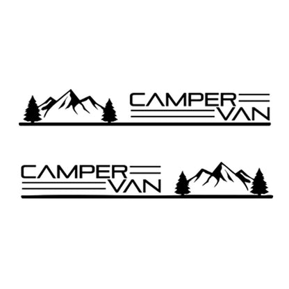 Pair Camper Van & Mountain Stickers ideal for any vehicle (3 size options available)