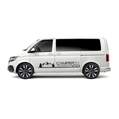 Pair Camper Van & Mountain Stickers ideal for any vehicle (3 size options available)