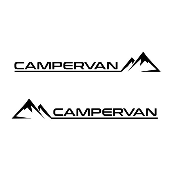 Pair Camper Van Graphic with Mountains Stickers ideal for any vehicle (3 size options available)