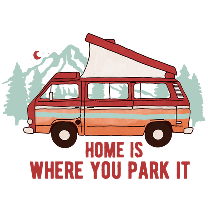 T-Shirt: Unisex Tee Shirt With "Home is where you park it" on the front (Various Colours & Sizes)