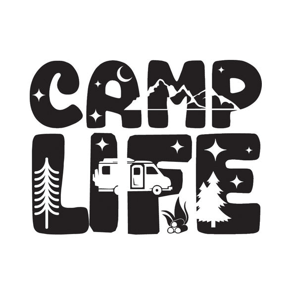Camp Life Vehicle Sticker x1 (2 size options available)