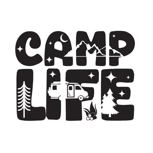 Camp Life Vehicle Sticker x1 (2 size options available)
