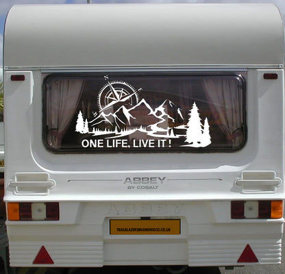 One Life Live It Compass Scene Vehicle Graphic ideal for any vehicle (2 size options available singles or pairs)