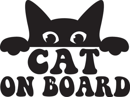 Cat On Board Vehicle Sticker 150mm Height x1off