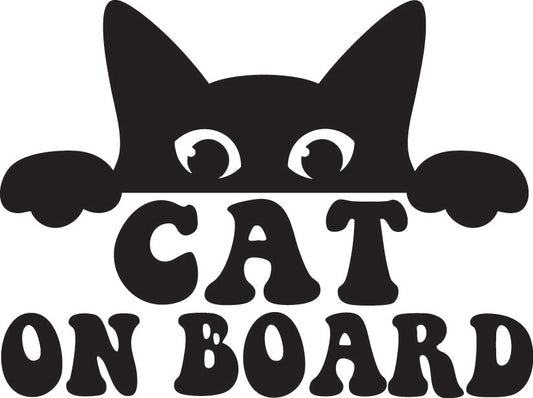 Cat On Board Vehicle Sticker 150mm Height x1off