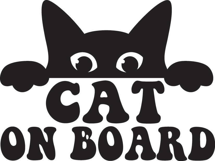 Cat On Board Vehicle Sticker 150mm Height x1off