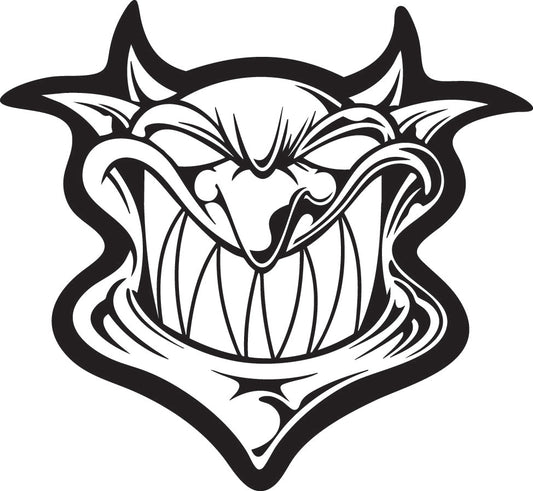 Devil Head Sticker 180mm Height ideal for any vehicle x1off