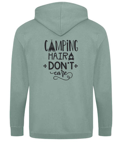 Zoodie: Unisex SoftStyle Hoodie with "Camping hair Don't Care" on (Various colours & sizes) available)