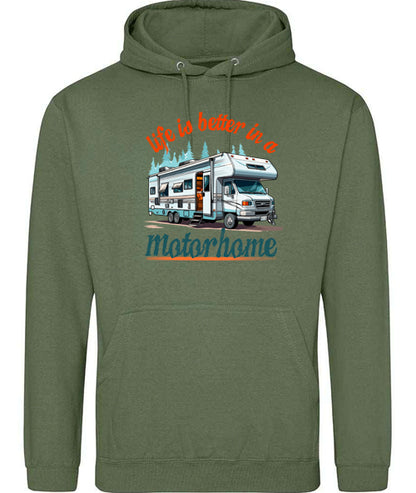 Hoodie: Unisex Gildan SoftStyle Hoodie with "Life is better in a motorhome" on (Various colours & sizes available) (Copy)