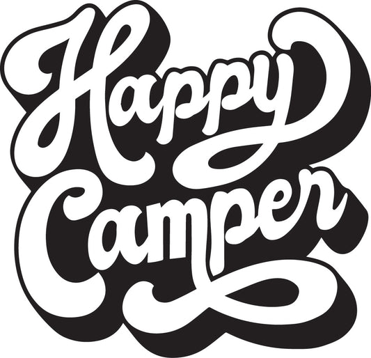 "Happy Camper" Vehicle Graphic 200mm height x1off