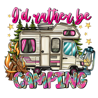 Unisex PRO RTX RX350 - Ultimate Comfort Pro Hoodie with Brushed Fleece with "Id Rather Be camping" Graphic (Various Sizes)