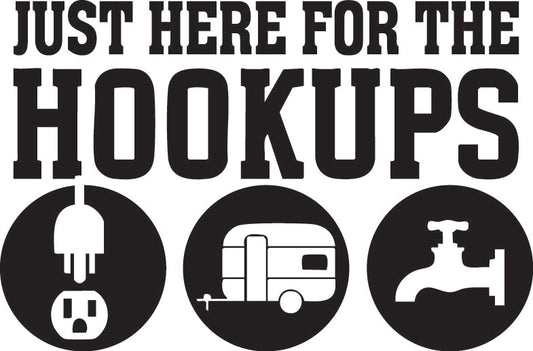 Just Here For The Hook Ups Vehicle sticker 180mm length x1off