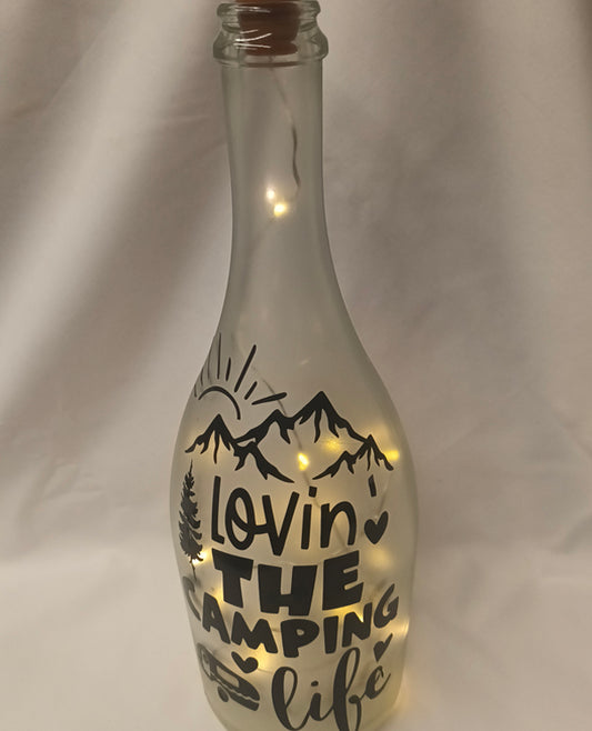 Gift: Stunning LED-lit decorative bottle designed specifically for happy campers.