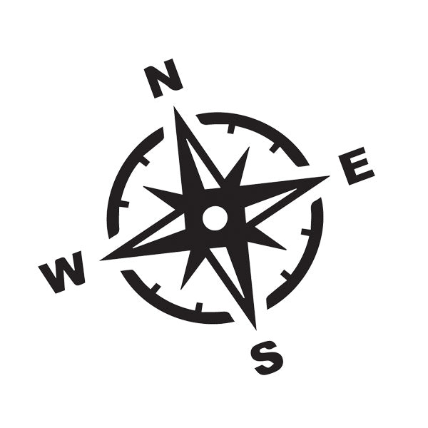 Simple Compass Vehicle Sticker ideal for any vehicle (4 size options available singles or pairs)