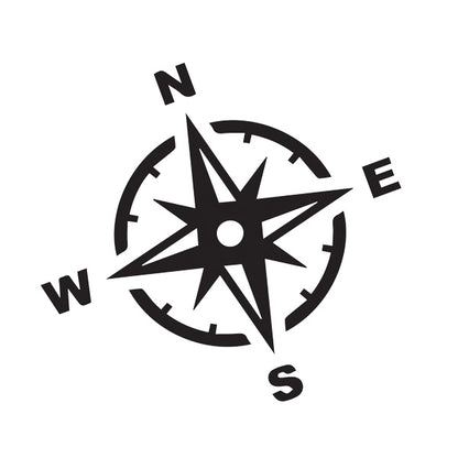 Simple Compass Vehicle Sticker ideal for any vehicle (4 size options available singles or pairs)