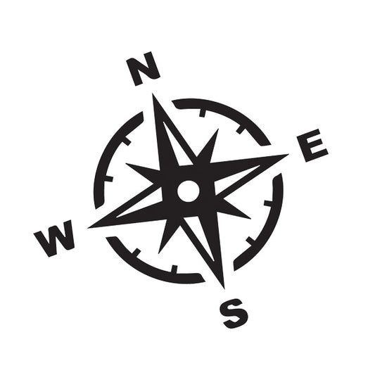 Simple Compass Vehicle Sticker ideal for any vehicle (4 size options available singles or pairs)