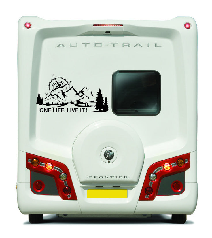 One Life Live It Compass Scene Vehicle Graphic ideal for any vehicle (2 size options available singles or pairs)