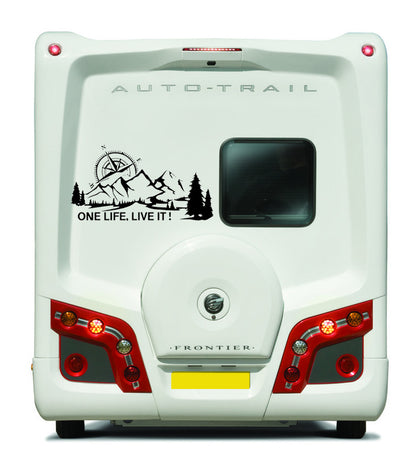 One Life Live It Compass Scene Vehicle Graphic ideal for any vehicle (2 size options available singles or pairs)