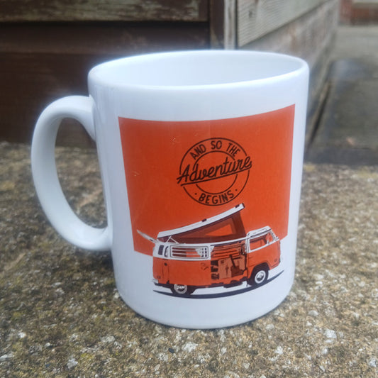 Ceramic Mug 10oz with "Let the Adventure Begin