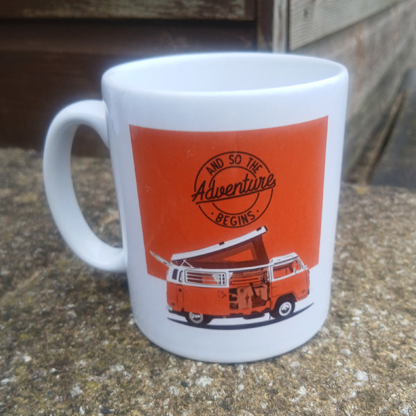 Ceramic Mug 10oz with "Let the Adventure Begin