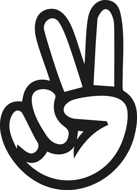 "Hand Peace Sign "Sticker ideal for any vehicle x1off