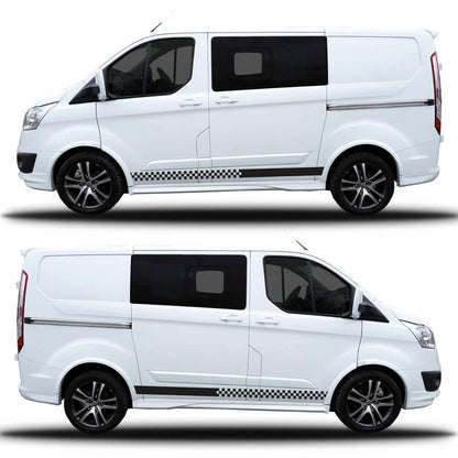 Plain To Chequered Stripes Universal For any Vehicle (3 lengths - Various colours)