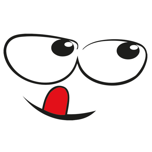 Tongue Out Face Sticker ideal for any vehicle (3 size options available singles or pairs)
