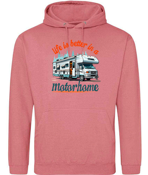 Hoodie: Unisex Gildan SoftStyle Hoodie with "Life is better in a motorhome" on (Various colours & sizes available) (Copy)