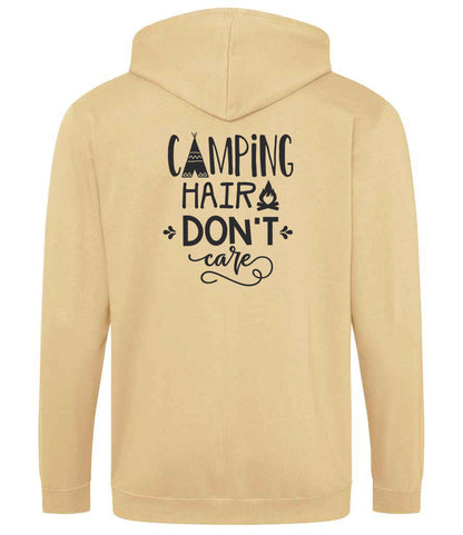 Zoodie: Unisex SoftStyle Hoodie with "Camping hair Don't Care" on (Various colours & sizes) available)