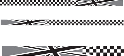 Camper Van | Van | Car| Union Jack Checkered Stripes Pair (2 sizes available Various Colours)