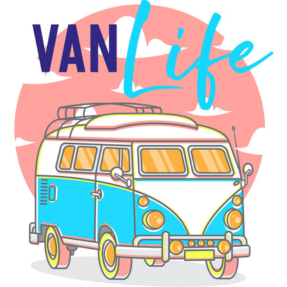 "Vanlife Neon" (Premium Unisex Crew Neck Soft Cotton T-Shirt (Various colours & Sizes)