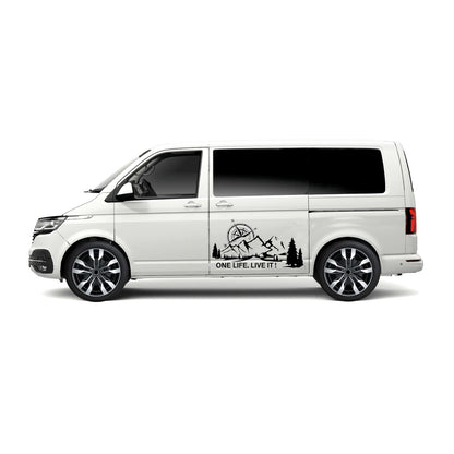 One Life Live It Compass Scene Vehicle Graphic ideal for any vehicle (2 size options available singles or pairs)