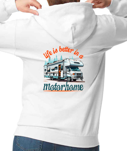 Hoodie: Unisex Gildan SoftStyle Hoodie with "Life is better in a motorhome" on (Various colours & sizes available) (Copy)