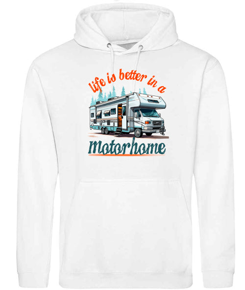 Hoodie: Unisex Gildan SoftStyle Hoodie with "Life is better in a motorhome" on (Various colours & sizes available) (Copy)