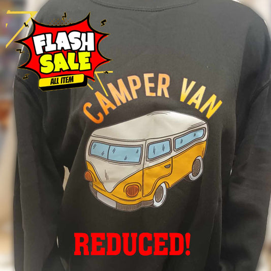 SALE!!: Last ONE!! Black Unisex Camper Van VW Sweatshirt - Large - Now £15.00
