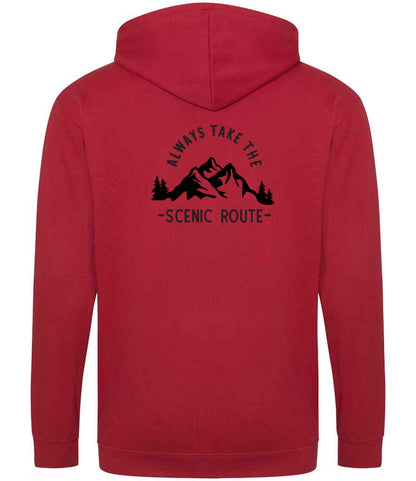 Zoodie: Unisex SoftStyle Hoodie with "Always Take The Scenic Route" on (Various colours & sizes available)