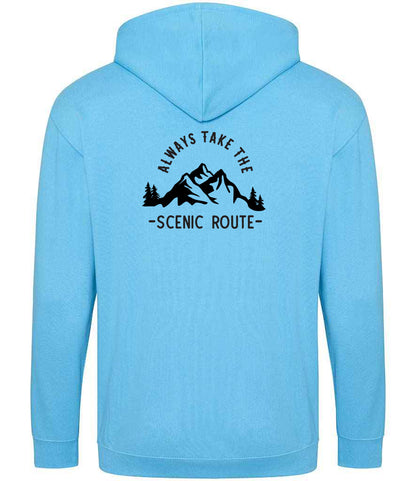 Zoodie: Unisex SoftStyle Hoodie with "Always Take The Scenic Route" on (Various colours & sizes available)