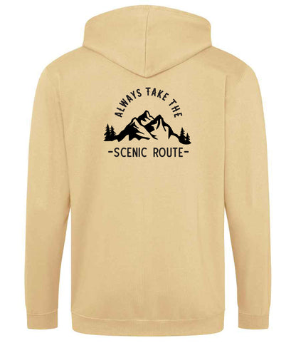 Zoodie: Unisex SoftStyle Hoodie with "Always Take The Scenic Route" on (Various colours & sizes available)