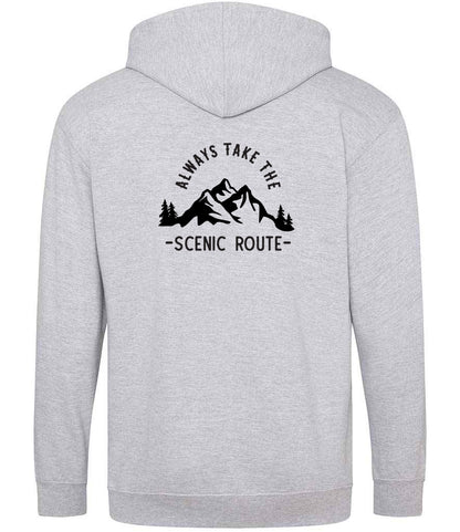 Zoodie: Unisex SoftStyle Hoodie with "Always Take The Scenic Route" on (Various colours & sizes available)