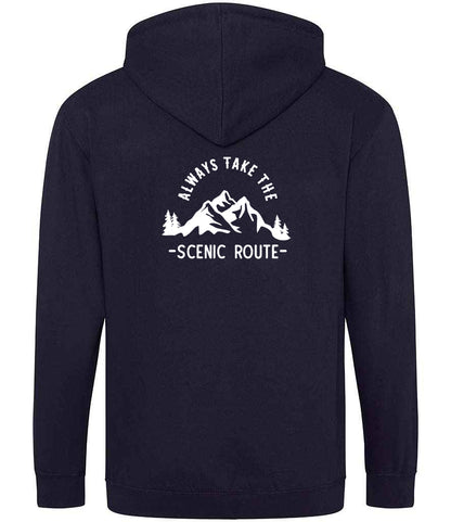 Zoodie: Unisex SoftStyle Hoodie with "Always Take The Scenic Route" on (Various colours & sizes available)