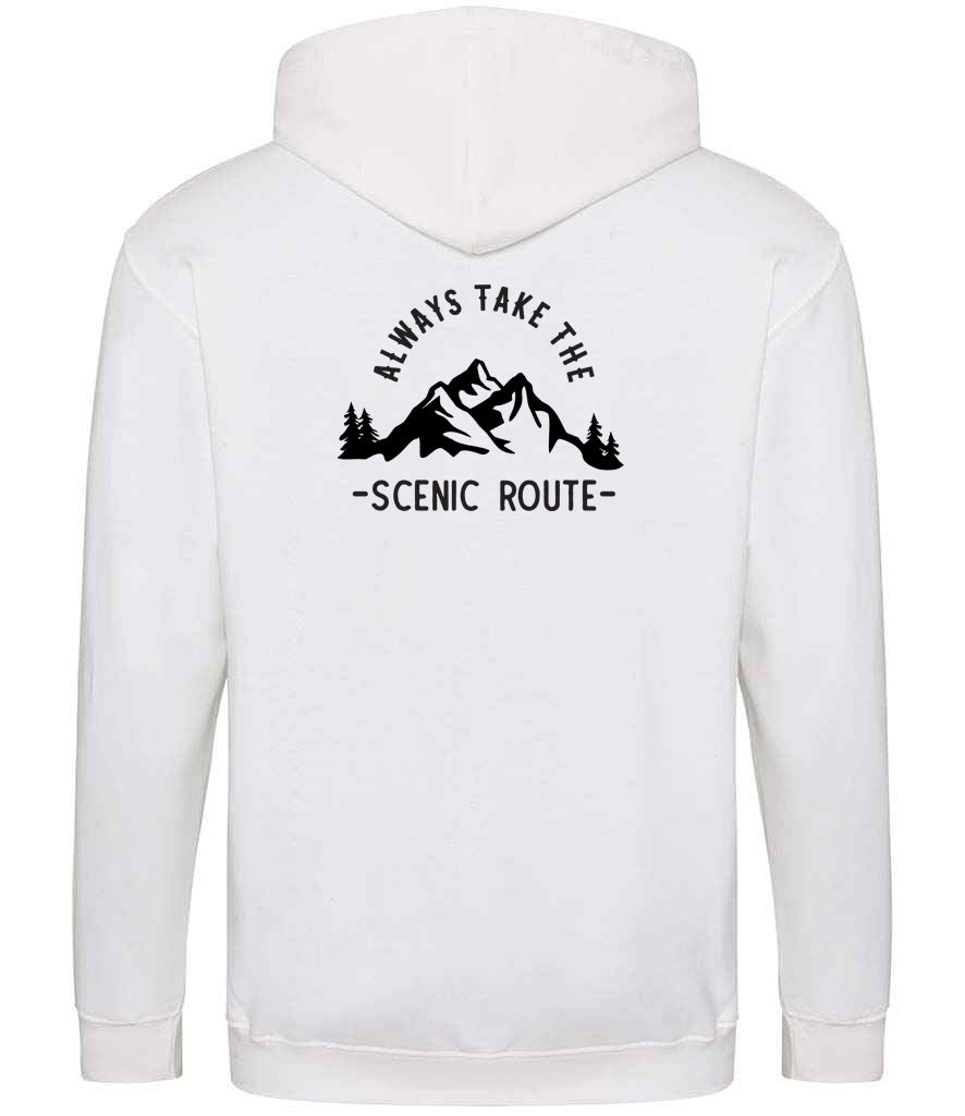 Zoodie: Unisex SoftStyle Hoodie with "Always Take The Scenic Route" on (Various colours & sizes available)